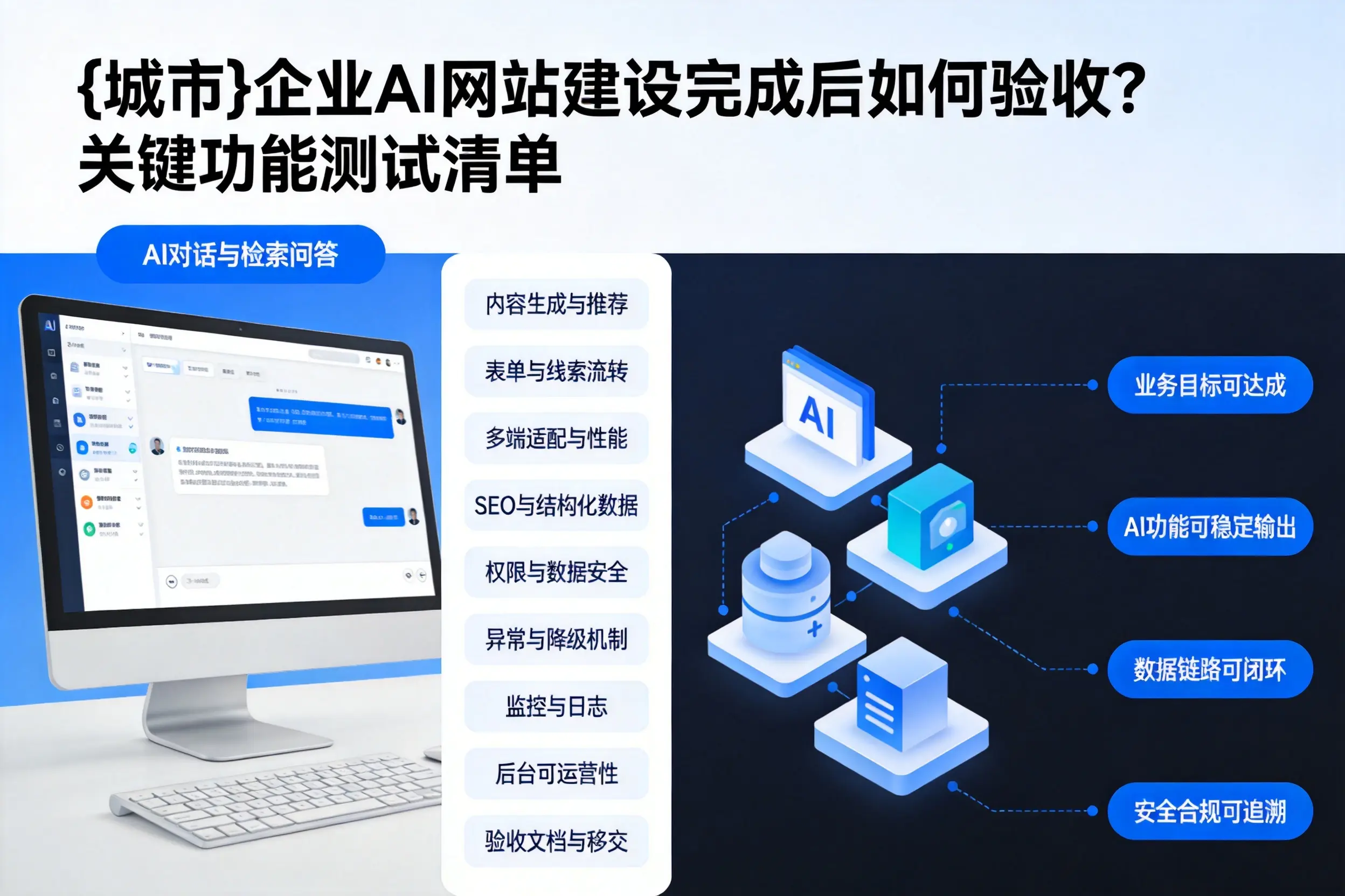 天津企业AI网站建设完成后如何验收?关键功能测试清单