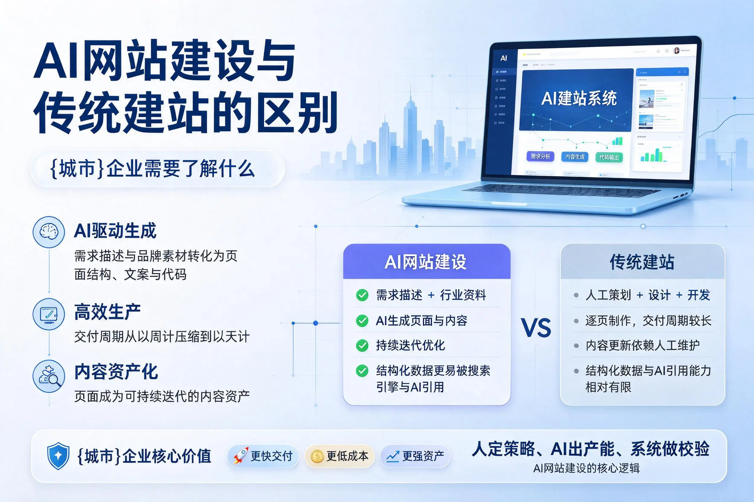 AI网站建设与传统建站的区别,天津企业需要了解什么