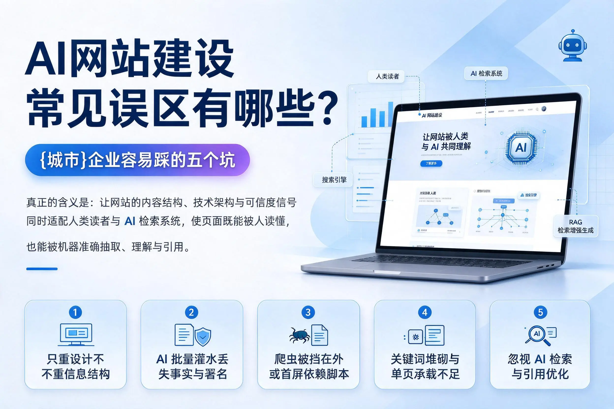 AI网站建设常见误区有哪些?天津企业容易踩的五个坑