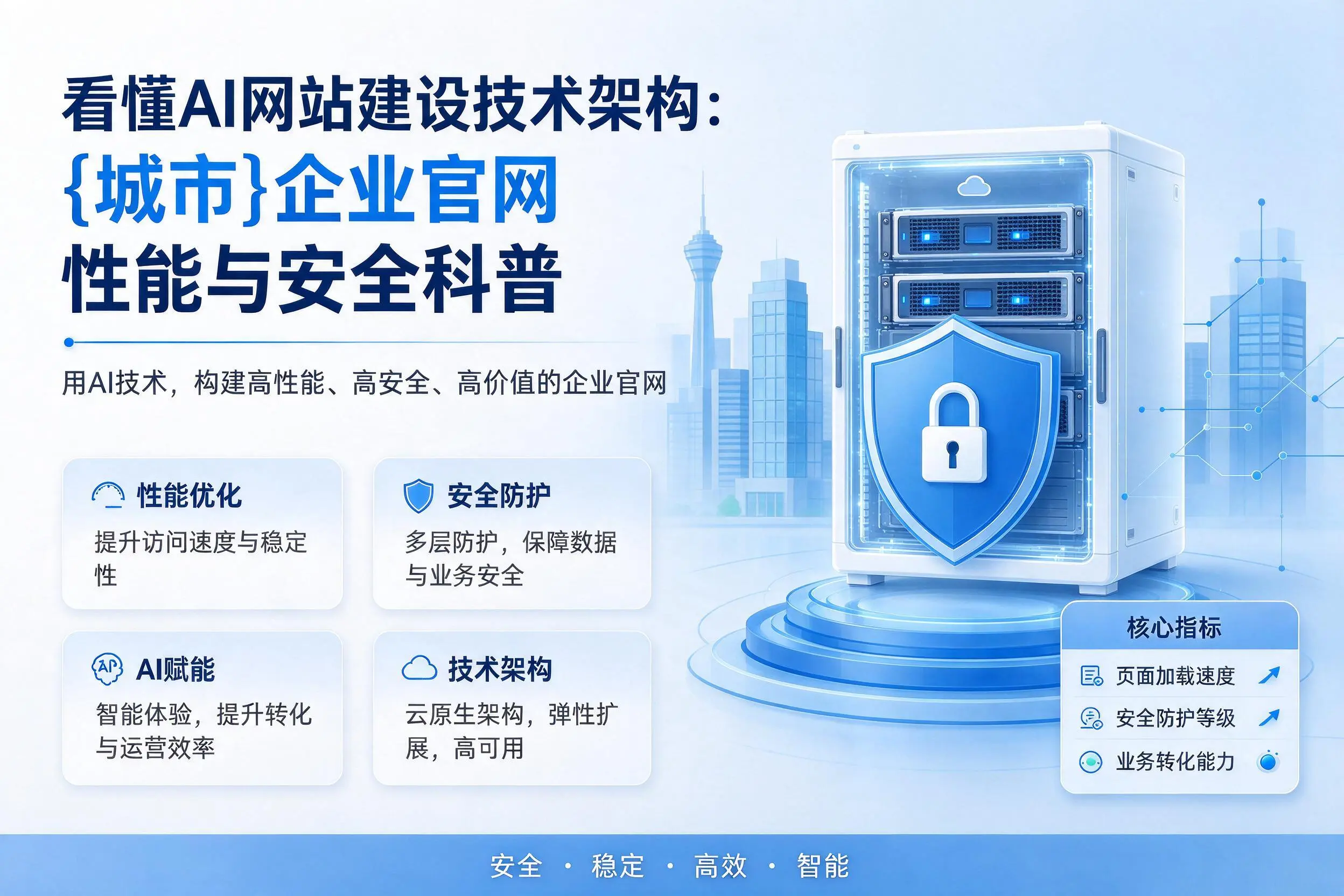 看懂AI网站建设技术架构：天津企业官网性能与安全科普