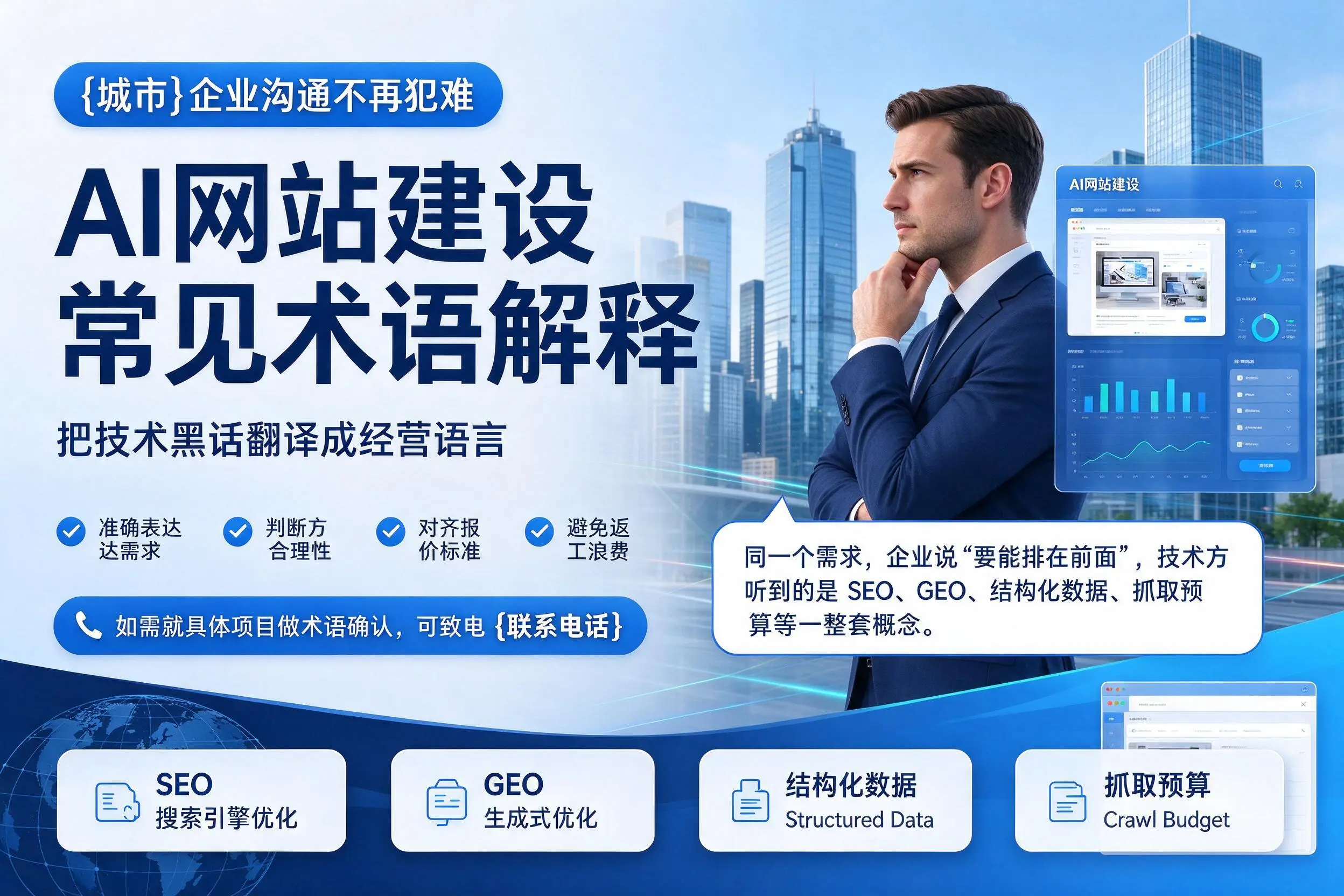 AI网站建设常见术语解释,天津企业沟通不再犯难