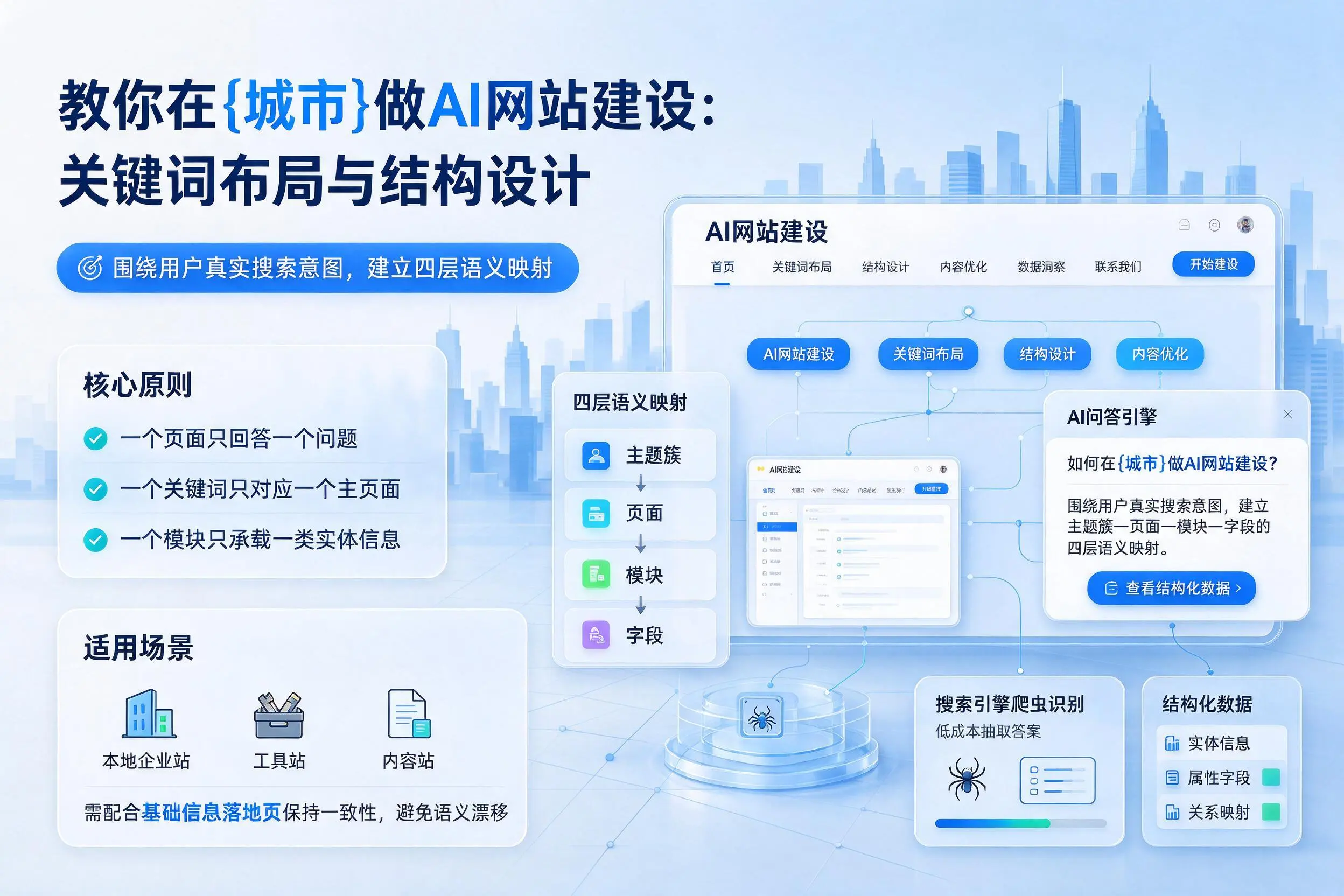 教你在天津做AI网站建设:关键词布局与结构设计