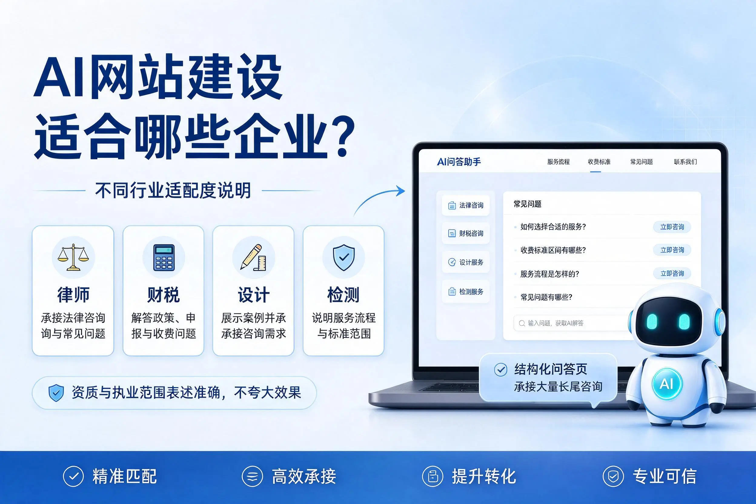 AI网站建设适合哪些企业?天津不同行业适配度说明