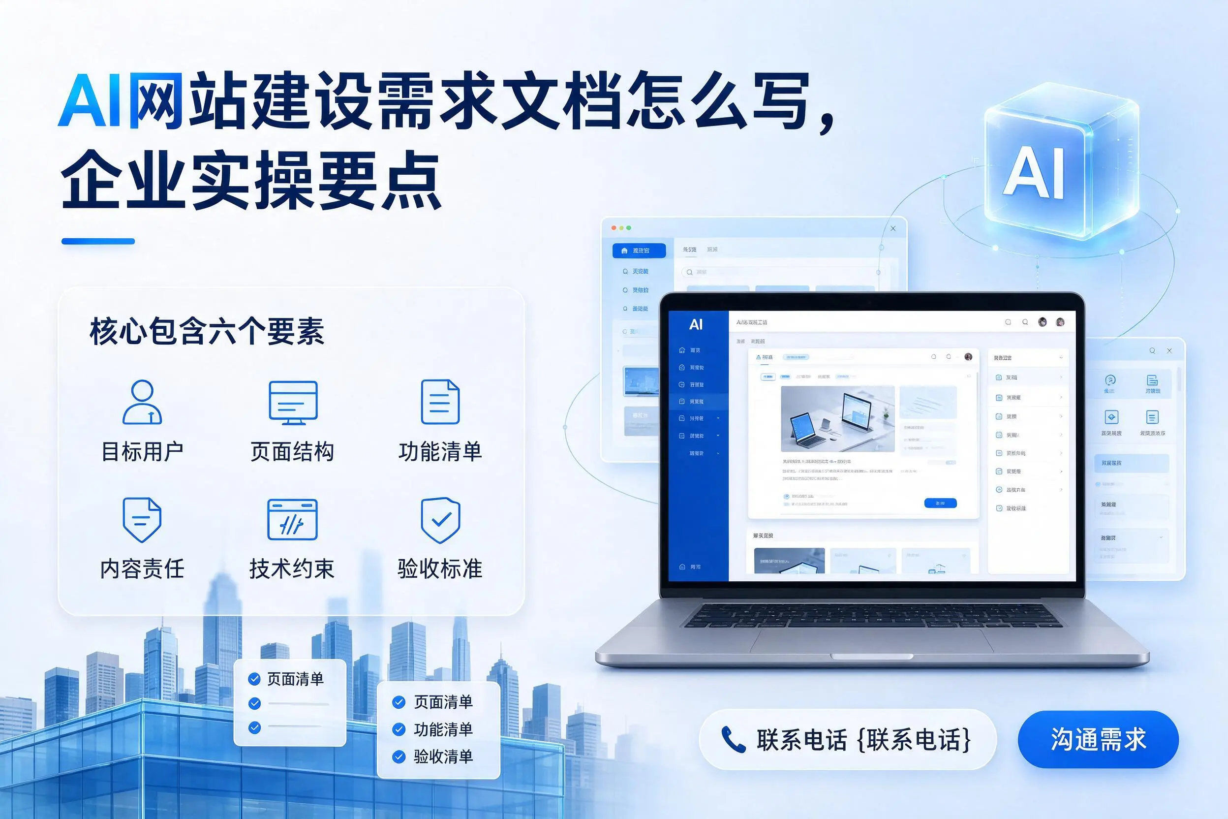 AI网站建设需求文档怎么写,天津企业实操要点